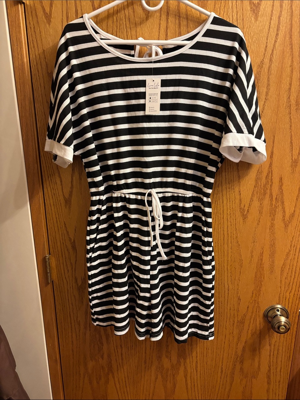 Cupshe Black and White Striped Drawstring Waist Shorts